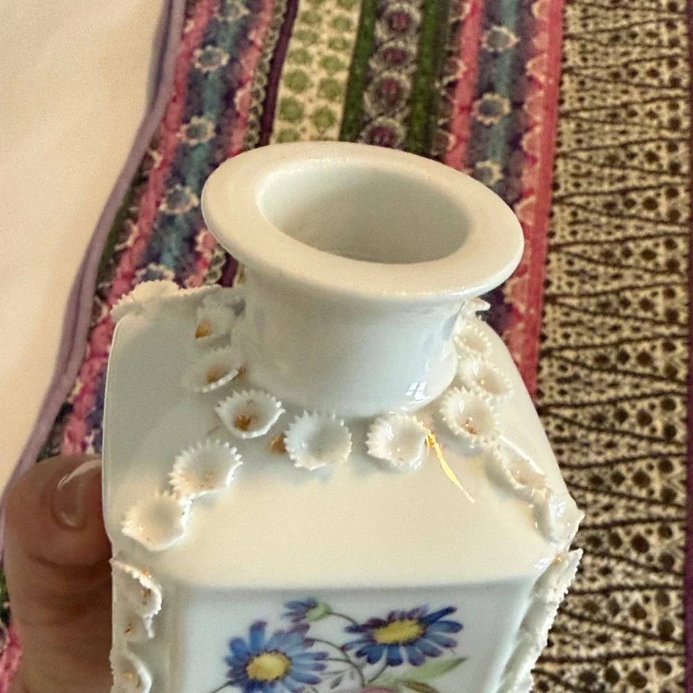 Elegant Floral White Vase